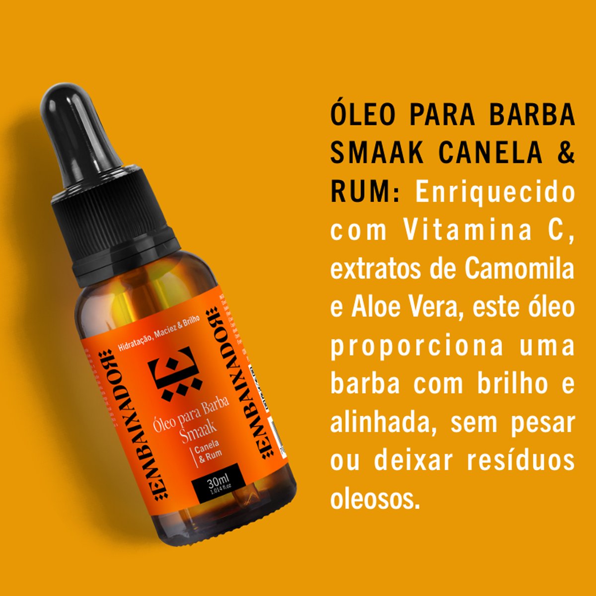 Óleo Para Barba Smaak Canela & Rum Embaixador 30ml